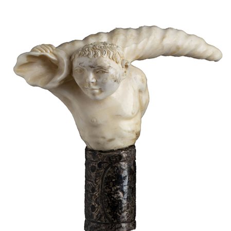 Bastone da passeggio con impugnatura in avorio - Inghilterra inizio XX secolo