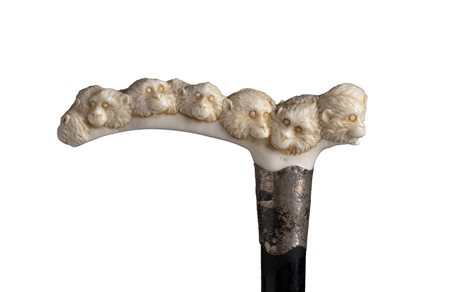 Bastone da passeggio con impugnatura in avorio - Londra 1910