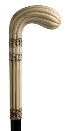 Bastone da passeggio con impugnatura in avorio - Inghilterra inizio XX secolo