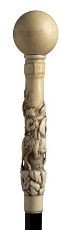 Bastone da passeggio con impugnatura in avorio - Germania inizio XX secolo