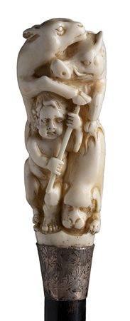 Bastone da passeggio con impugnatura in avorio - Londra 1922