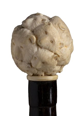 Bastone da passeggio con impugnatura in avorio - Inghilterra inizio XX secolo