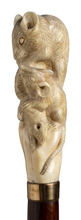 Bastone da passeggio con impugnatura in avorio - Inghilterra inizio XX secolo
