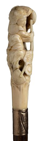 Bastone da passeggio con impugnatura in avorio - Londra 1917