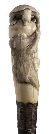 Bastone da passeggio con impugnatura in avorio - Inghilterra inizio XX secolo