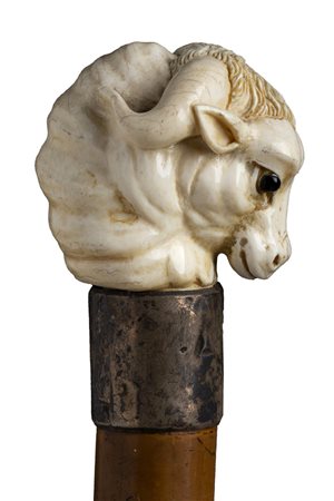 Bastone da passeggio con impugnatura in avorio - Inghilterra inizio XX secolo