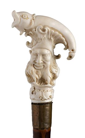 Bastone  da passeggio con impugnatura in avorio - Francia inizio XX secolo