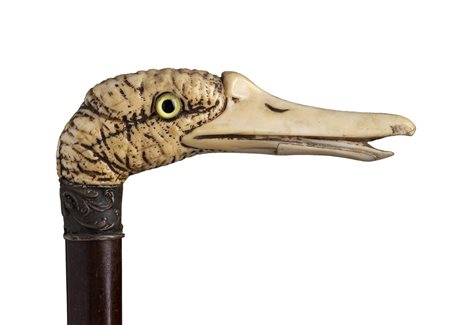 Bastone da passeggio con impugnatura in avorio - Inghilterra inizio XX secolo