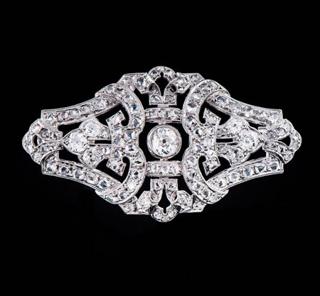 SPILLA DECO' IN ORO E BRILLANTI