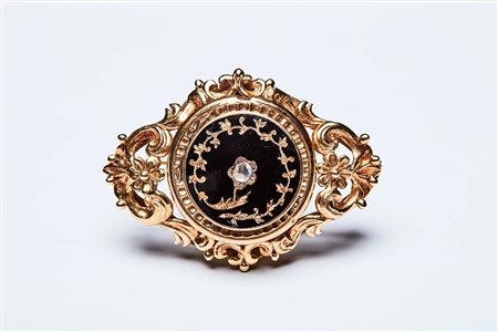 SPILLA PORTA RELIQUIA IN ORO E ONICE