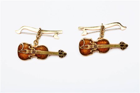 GEMELLI VIOLINI IN SMALTO