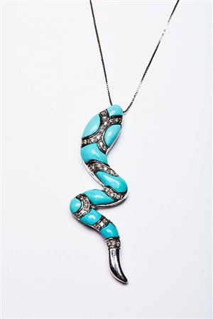 PENDENTE SERPENTE TURCHESE
