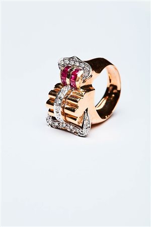 ANELLO DECO' A FIBBIA