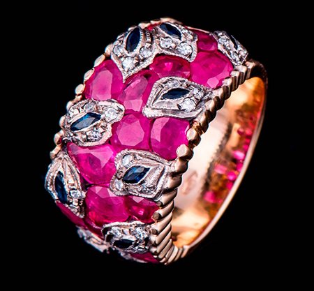 ANELLO A FASCIA CON FOGLIE