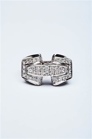 ANELLO DECO' IN ORO E BRILLANTI