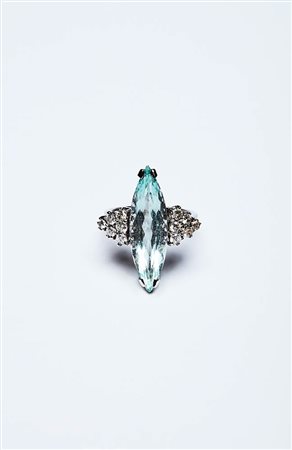 ANELLO DECO’ CON ACQUA MARINA 