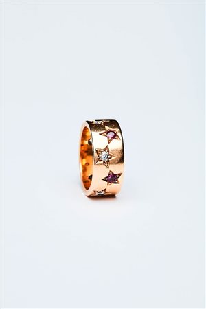 ANELLO A FASCIA STELLATO