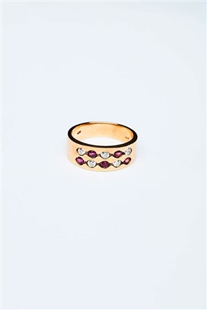 ANELLO A FASCIA RUBINI E DIAMANTI
