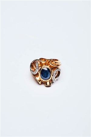 ANELLO ZAFFIRI E BRILLANTI