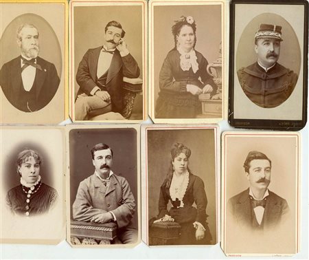 Lotto di otto CDV, Algeria 1880-1890 circa