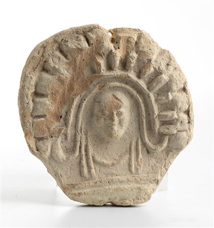 Etrusco-Campanian Terracotta Antefix, 5th century BC; height cm 17, length cm 16
