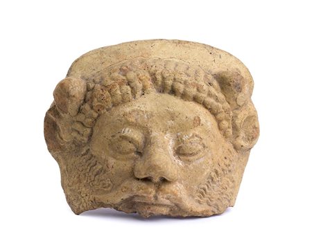 Greek Terracotta Antefix with Acheloo, 5th - 4th century BC; height cm 16, length cm 22