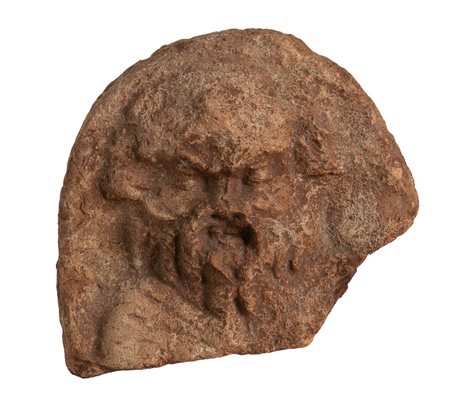 Greek Terracotta Antefix with Silenus, 5th - 4th century BC; height cm 17, length cm 18