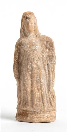 Greek Terracotta Female Statuette, 4th - 2nd century BC; height cm 14,8