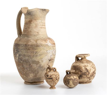 Group of Three Etrusco-Corinthian Vessels, 7th - 6th century BC; height max cm 31 - min cm 6