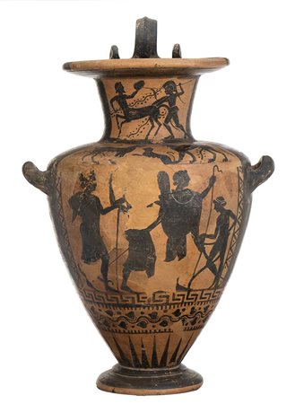 Etruscan Black-Figure Hydria, Attribuited to the Micali Painter, ca. 530 - 500 BC; height cm 48, diam. cm 21,5