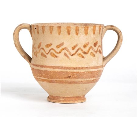 Messapian Cup-Skyphos, 4th - 3rd century BC; height cm 11, diam. cm 10