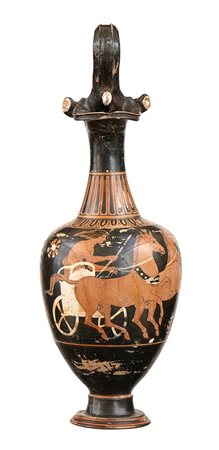 Apulian Red-Figure Oinochoe with Chariotman, Near to the Varrese Painter workshop, ca. 360 - 340 BC; height cm 35