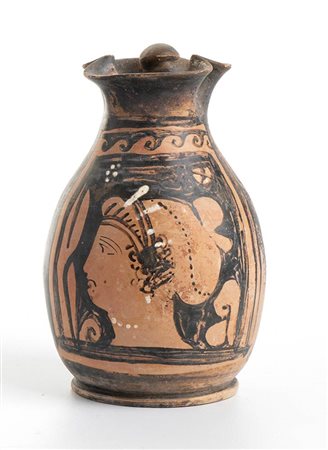 Apulian Red-Figure Oinochoe, 4th century BC; height cm 14,5