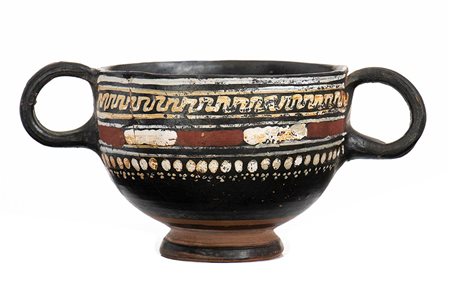 Apulian Cup-Skyphos in Gnathia Style, 4th century BC; height cm 6, diam. cm 7,7