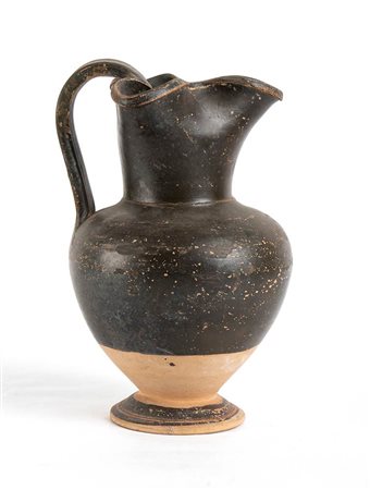 Apulian Black-Glazed Trefoil Oinochoe, 4th - 3rd century BC; height cm 18