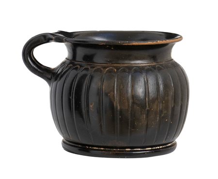Apulian Black-Glazed Ribbed Cup, 4th - 3rd century BC; height cm 8,5, diam. cm 9