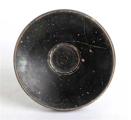 Apulian Black-Glazed Fish Plate, 4th - 3rd century BC; height cm 6, diam. cm 26