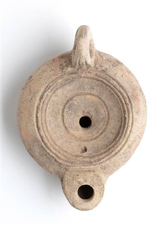 Roman Oil Lamp, 1st - 2nd century AD; height cm 4, lenght cm 10