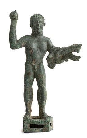 Italic Bronze Statuette of Herakles brandishing a Club, 4th - 3rd century BC; height cm 16