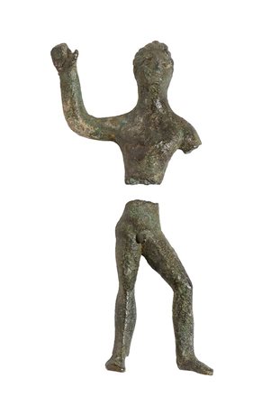 Italic Bronze Statuette of Herakles brandishing a Club, 3rd - 2nd century BC; height cm 8,5
