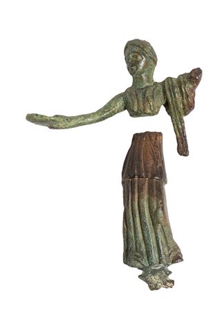 Italic Bronze Statuette of a Goddess with Phiale, 3rd - 2nd century BC; height cm 6,5