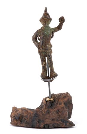 Italic Bronze Standing Warrior, 4th - 3rd century BC; height cm 9 (cm 13 with stand)
