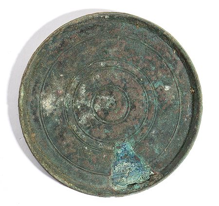 Greek Bronze Mirror, 4th - 3rd century BC; diam. cm 11