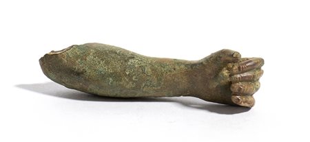 Roman Bronze Arm, 2nd - 1st century BC; length cm 7,4