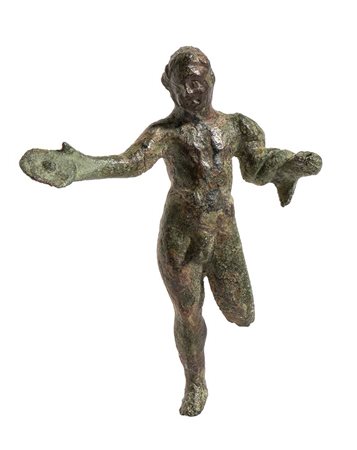 Roman Bronze Statuette of Hercules with Phiale, 3rd - 2nd century BC; height cm 6,5