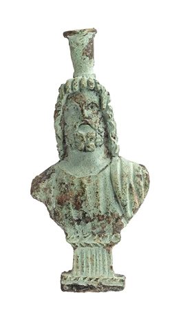 Little Roman Bronze Bust of Zeus Serapis, 2nd century AD; height cm 6,2
