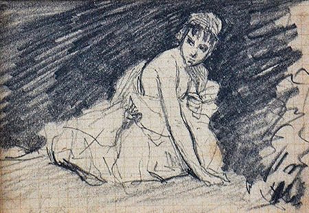 SILVESTRO LEGA, Figura di donna, seconda metà del XIX secolo