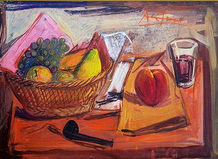 ACHILLE FUNI, Natura morta sul tavolo, 1964/65