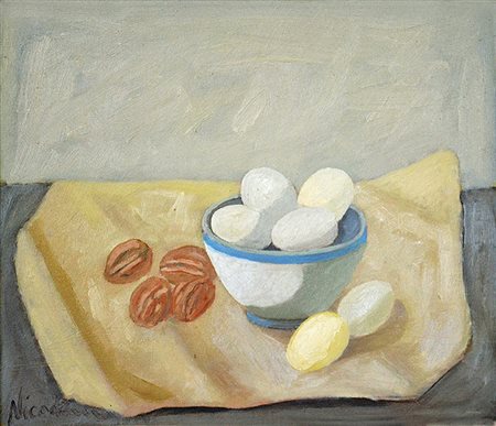 ROLANDO NICODEMI, Uova, noci, tazza, uova, 1990