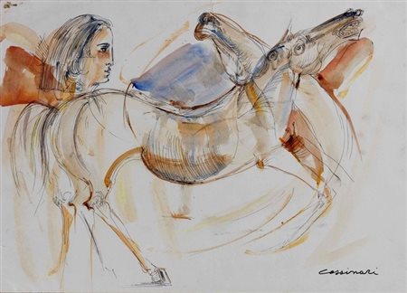 Bruno Cassinari “Cavalli con figura”